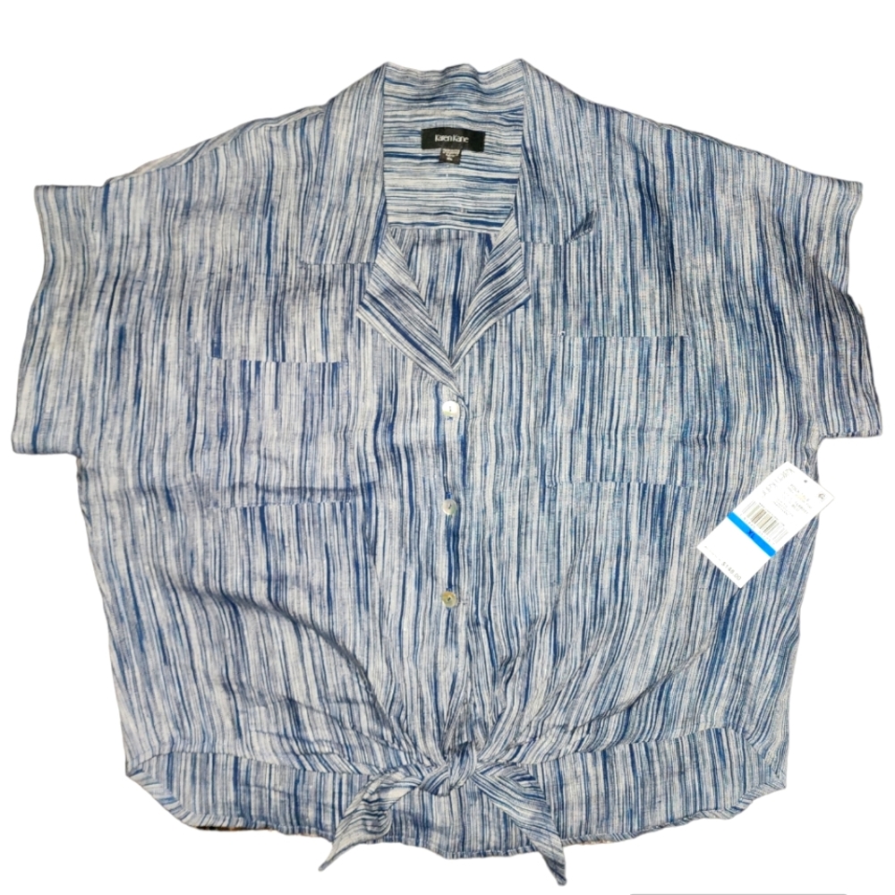 KAREN KANE BLOUSE NAVY AND WHITE SIZE XL
